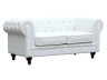 Sofa Chesterfield "Aliza" ohne Verstellfunktion - 157 x 82 x 70 cm - 2-Sitzer - Weiß