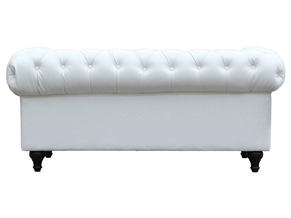 Sofa Chesterfield "Aliza" ohne Verstellfunktion - 157 x 82 x 70 cm - 2-Sitzer - Weiß
