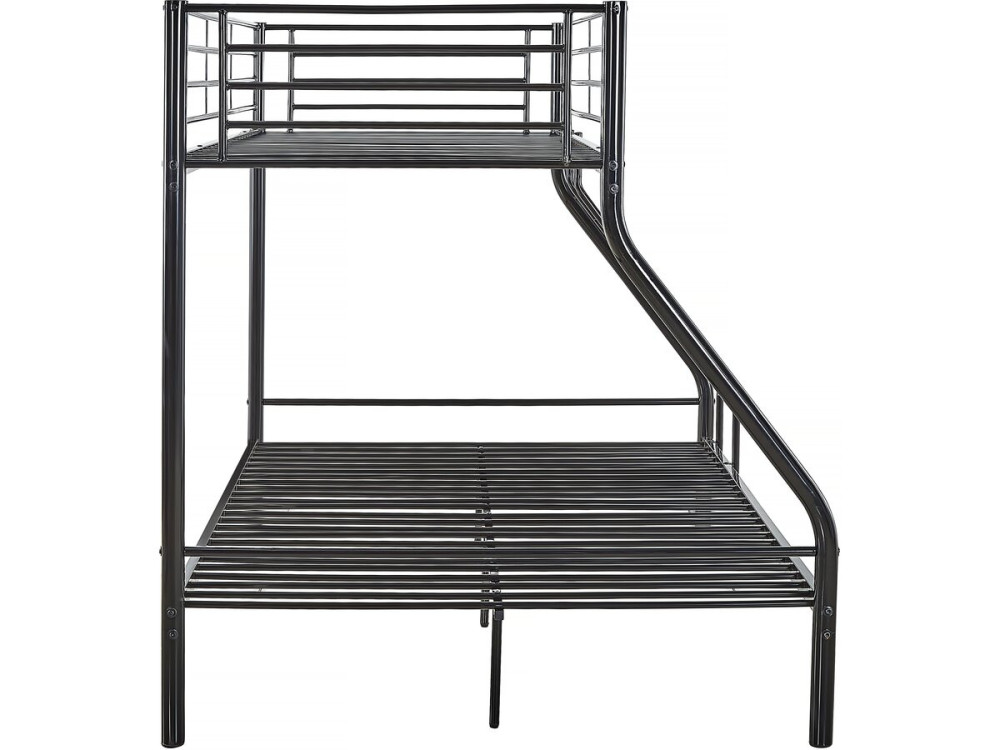 Etagenbett "LEO" aus Metall - Bettkasten inklusiv - 90/140 x 190 cm - Schwarz
