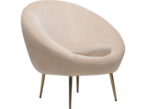 Sessel aus Samt "Cocon" - 77 x 74 x 77,5 cm - Beige