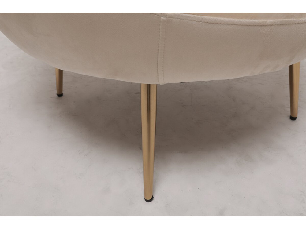 Sessel aus Samt "Cocon" - 77 x 74 x 77,5 cm - Beige