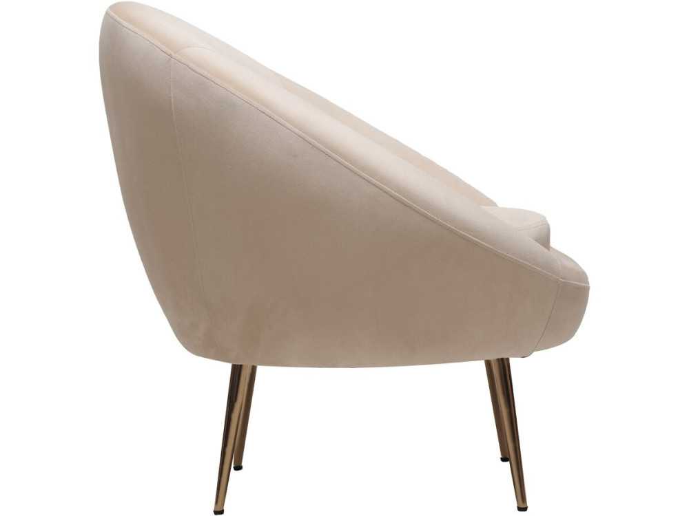 Sessel aus Samt "Cocon" - 77 x 74 x 77,5 cm - Beige