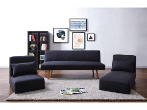 Ausziehbares Sofa mit Schlaffunktion "Compilo" - 2-Sitzer-Sofa - Dunkelgrau 2