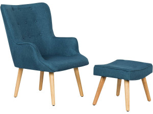 Sessel aus Stoff im skandinavischen Stil "Odense" - 1 Sitzer - Dunkelblau