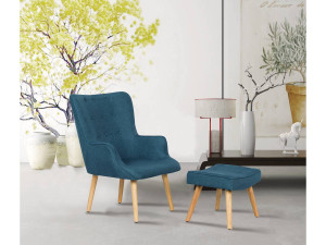 Sessel aus Stoff im skandinavischen Stil "Odense" - 1 Sitzer - Dunkelblau 2