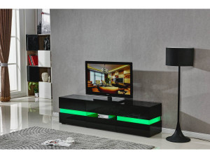 Möbel TV LED "Vida' - 177 x 39 x 45 cm - Schwarz lackiert 2