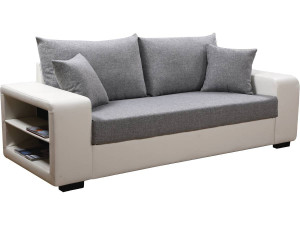 3-Sitzer Sofa "Allen S" - 213.5 x 86 x 66 cm - 3-Sitzer Sofa -  Weiß / Grau