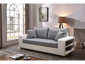 3-Sitzer Sofa "Allen S" - 213.5 x 86 x 66 cm - 3-Sitzer Sofa -  Weiß / Grau 2