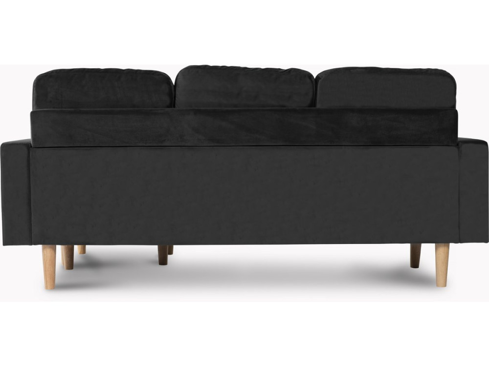 Umkehrbares Ecksofa aus dunkelgrauem Samt "Gabby"- 3-Sitzer-Sofa