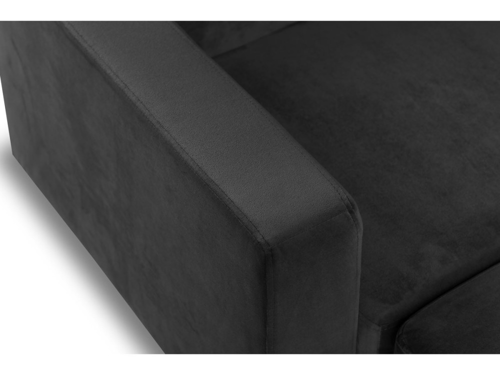Umkehrbares Ecksofa aus dunkelgrauem Samt "Gabby"- 3-Sitzer-Sofa