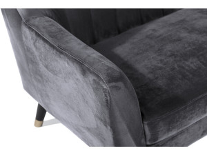 Sofa aus grauem Samt "Nancy" - 196 x 81 x 80 cm - 3-Sitzer-Sofa 2