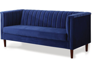 Sofa aus dunkelblauem Samt "Ellison" - 196 x 76 x 82 cm - 3-Sitzer-Sofa