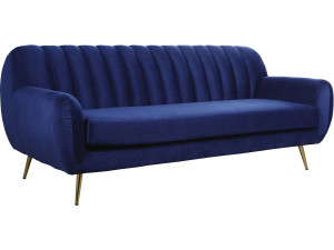 Sofa aus dunkelgblauem Samt "Evans" - 195 x 84 x 82 cm - 3-Sitzer-Sofa