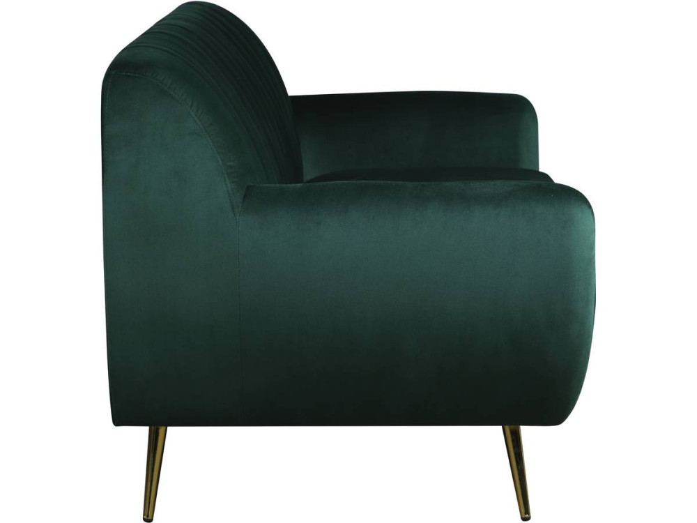 Sofa aus dunkelgrünem Samt "Evans" - 195 x 84 x 82 cm - 3-Sitzer-Sofa