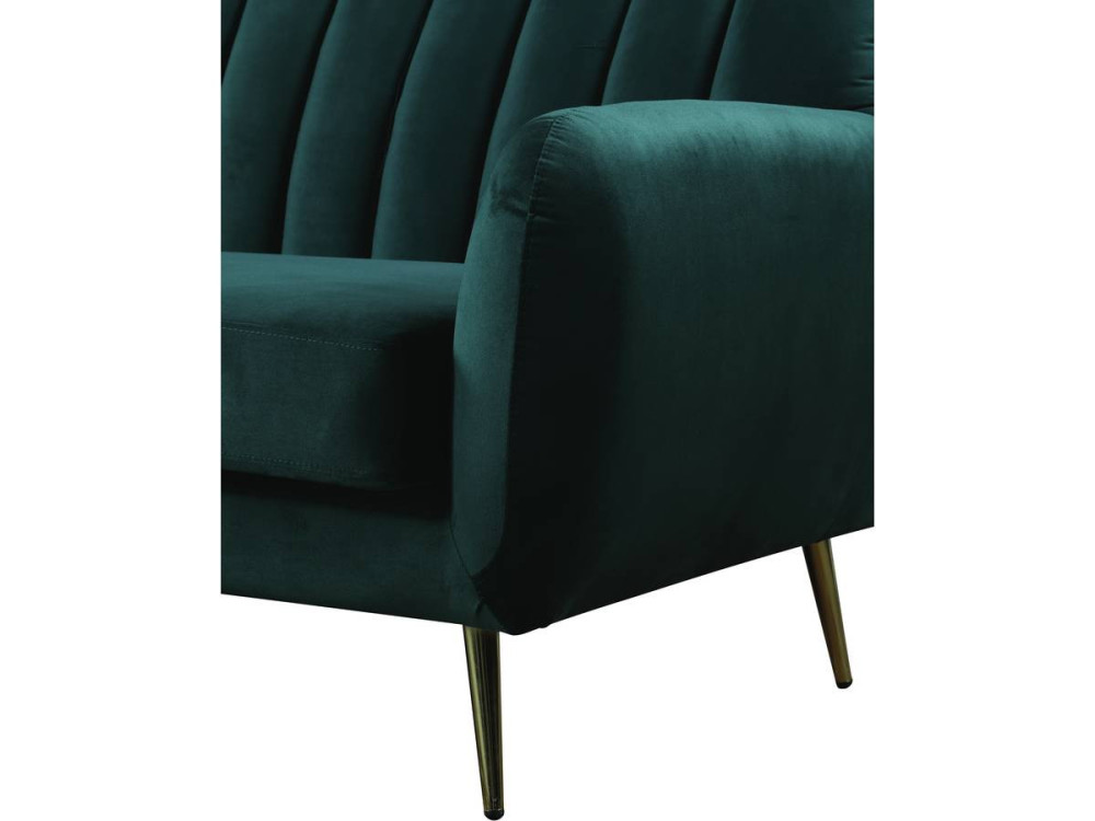 Sofa aus dunkelgrünem Samt "Evans" - 195 x 84 x 82 cm - 3-Sitzer-Sofa