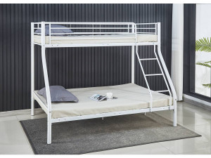 Etagenbett "LEO" aus Metall - Bettkasten inklusiv - 90/140 x 190 cm - Weiß 2
