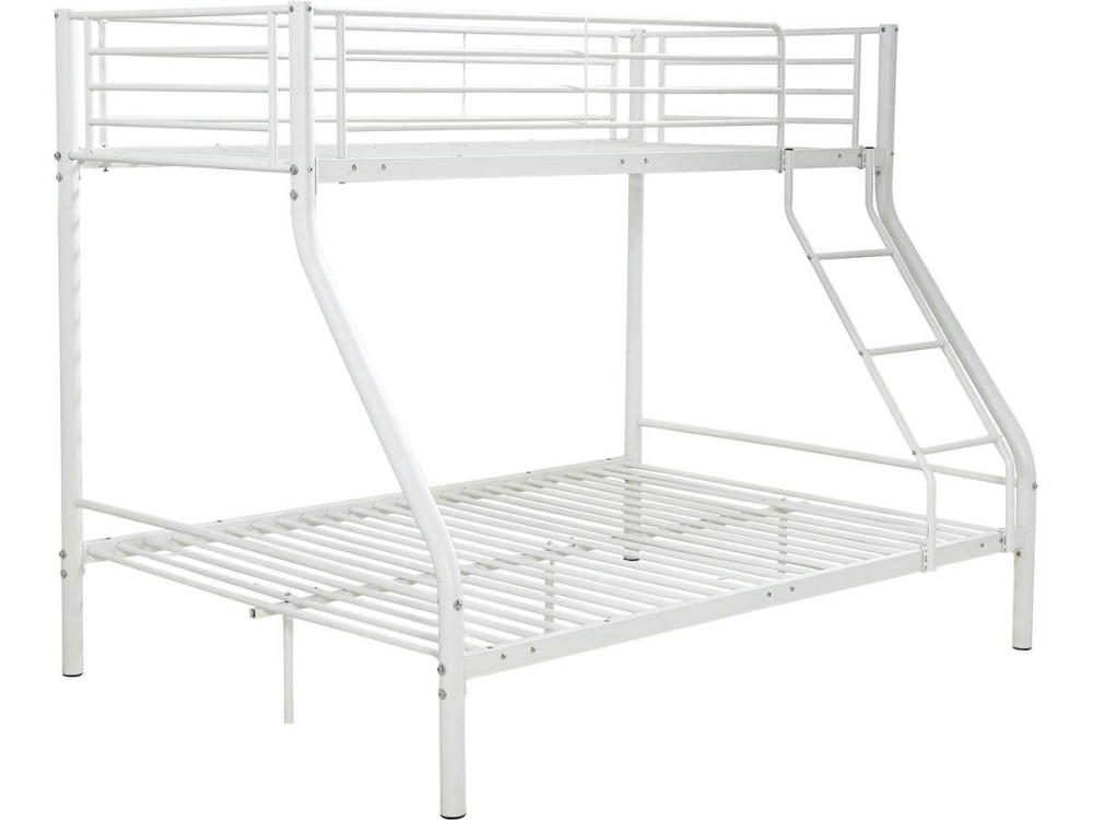 Etagenbett "LEO" aus Metall - Bettkasten inklusiv - 90/140 x 190 cm - Weiß