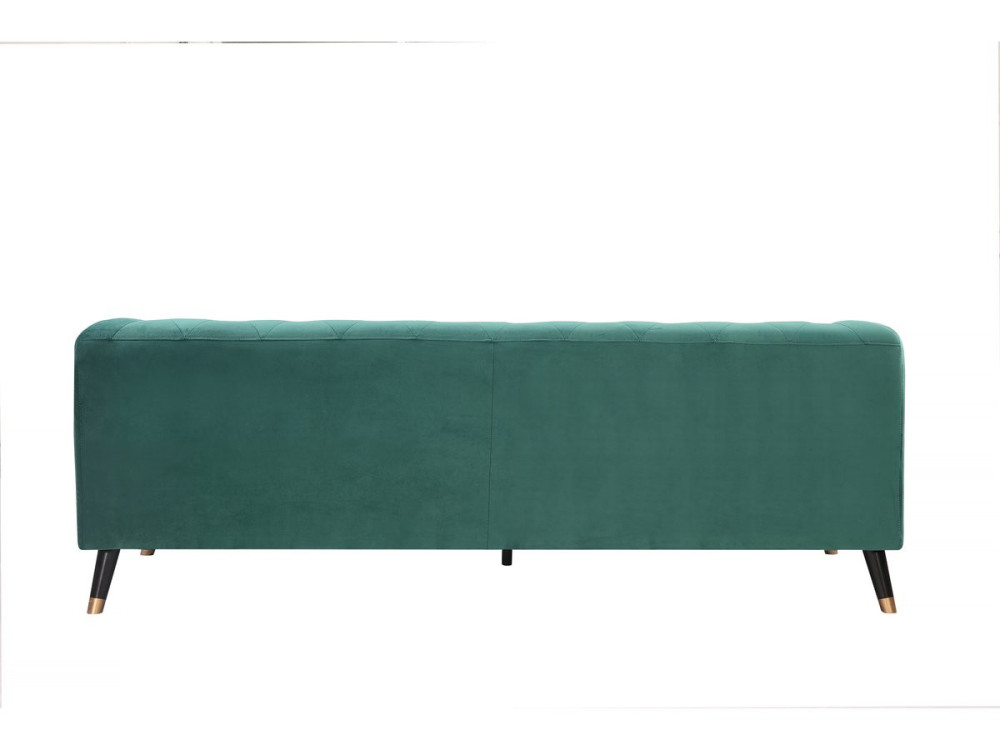3-Sitzer Sofa aus Samt "Gloria" - 216 x 86 x 76 cm - ohne Schlaffunktion - Dunkelgrün