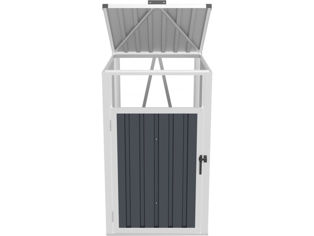 Einfache Mülltonnenbox "Michigan" Anthrazit - verzinkter Stahl - Scharnierdeckel