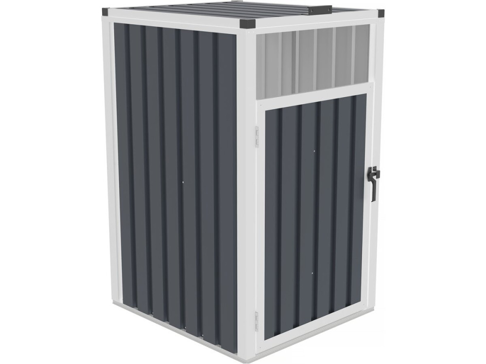Einfache Mülltonnenbox "Michigan" Anthrazit - verzinkter Stahl - Scharnierdeckel