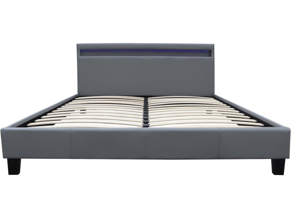 Bett mit LED "Maria" - 160 x 200 cm - Grau