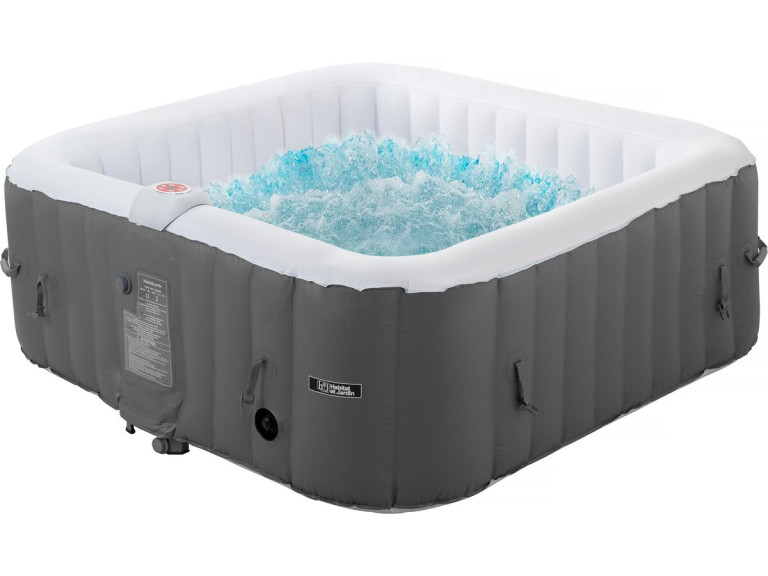 Aufblasbarer Whirlpool "Riviera" aus PVC - 4 Plätze - Grau/Weiß