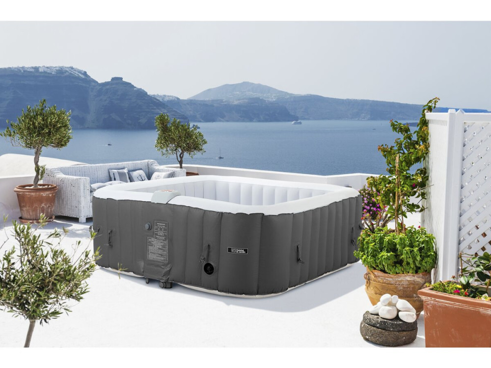 Aufblasbarer Whirlpool "Riviera" aus PVC - 4 Plätze - Grau/Weiß