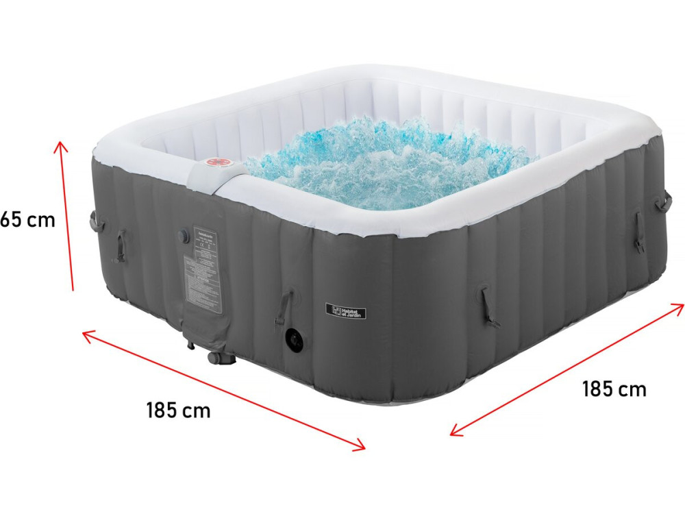 Aufblasbarer Whirlpool "Riviera" aus PVC - 4 Plätze - Grau/Weiß