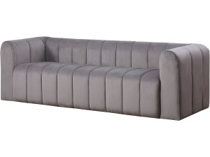 3-Sitzer Sofa aus Samt  Victor Hugo”  ohne Verstellfunktion - 240 x 90 x 76 cm - Grau