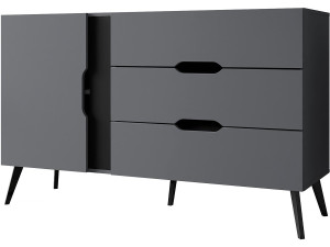 Sideboard "Dazel" - 138 x 42 x 85 cm - Grau/Schwarz