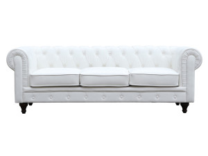 Sofa Chesterfield "Aliza" Sofa ohne Verstellfunktion - 208 x 82 x 70 cm - 3-Sitzer - Weiß 2
