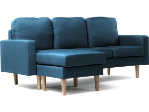 Umkehrbares Ecksofa aus blauem Stoff "Gabby"- 3-Sitzer-Sofa