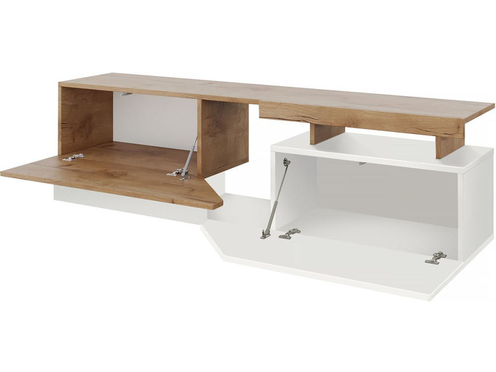 Wohnzimmer-Set "Ceelias"- Highboard + Couchtisch + TV-Möbel - Weiß braun