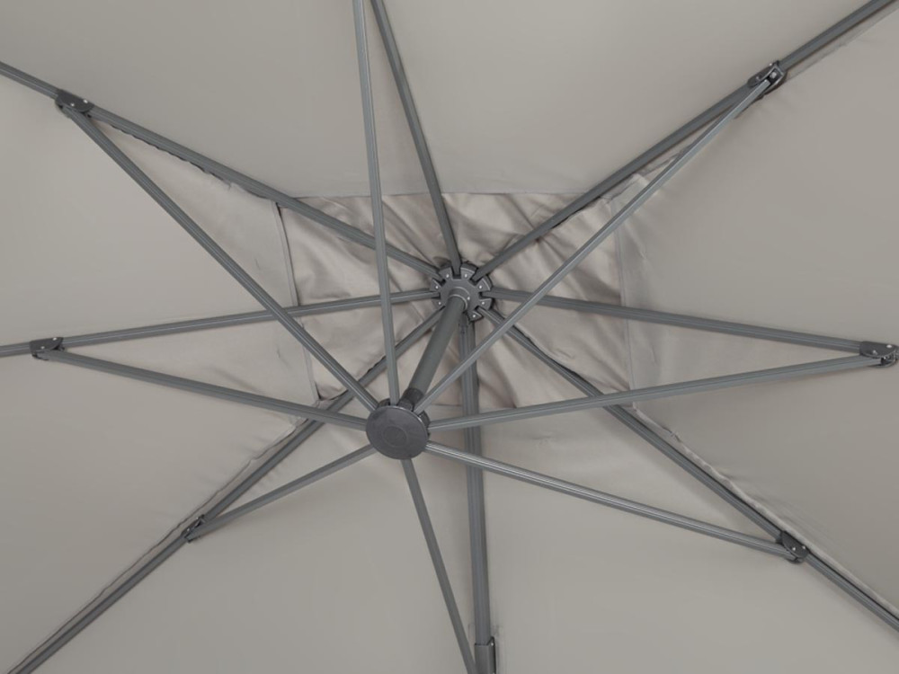 Gartensonnenschirm  , Ampelschirm Alu "Sun" 4 - viereckig - 3 x 4 m - grau