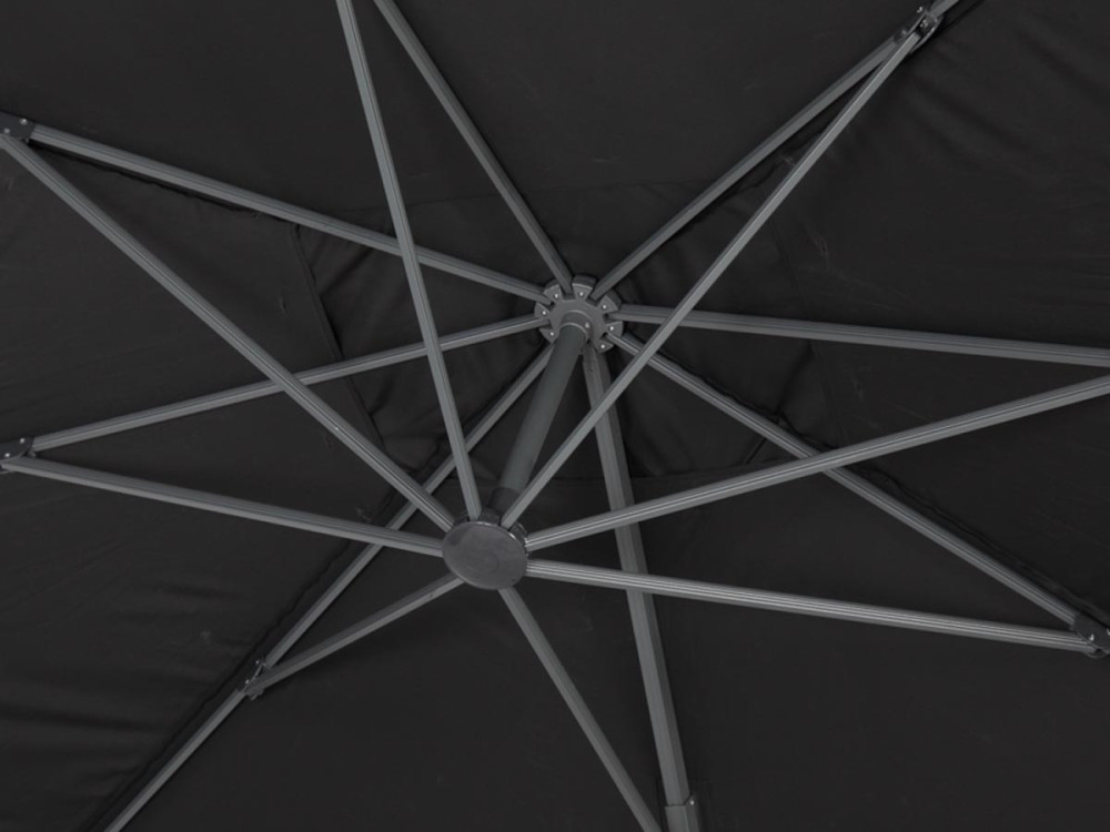 Gartensonnenschirm  , Ampelschirm Alu "Sun" 4 - viereckig - 3 x 4 m - schwarz