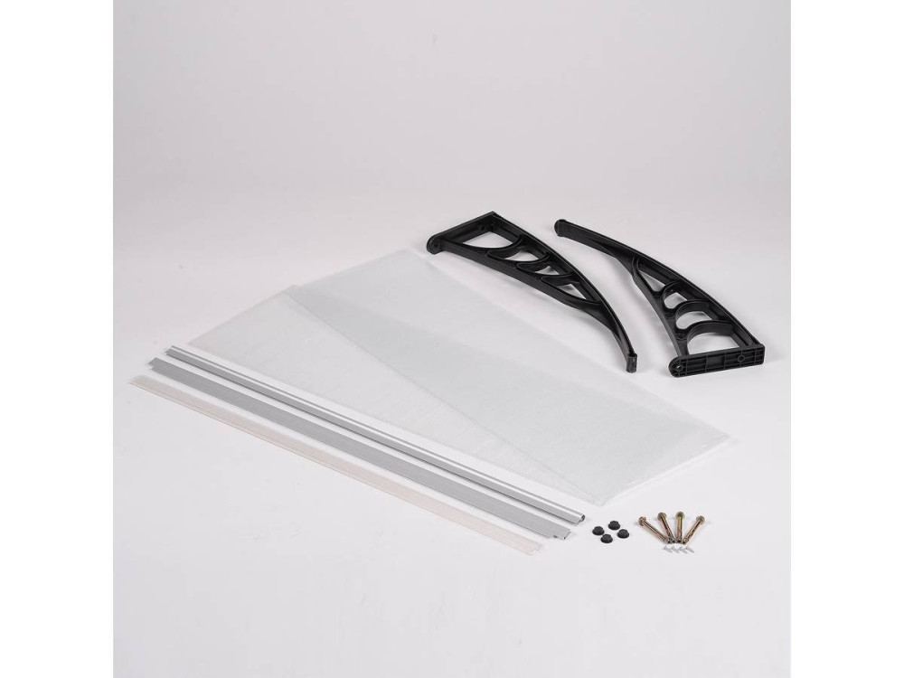 Weiße Markise mit schwarzen Aluminiumrahmen "Para" -  Breite 100 x Tiefe 80 cm