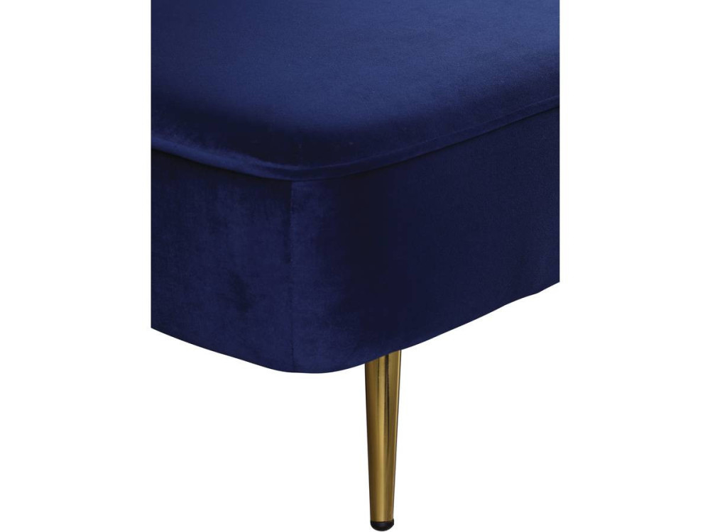 Bettsofa mit Schlaffunktion aus dunkelblauem Samt "James" - 180 x 83 x 75 cm -3-Sitzer-Sofa