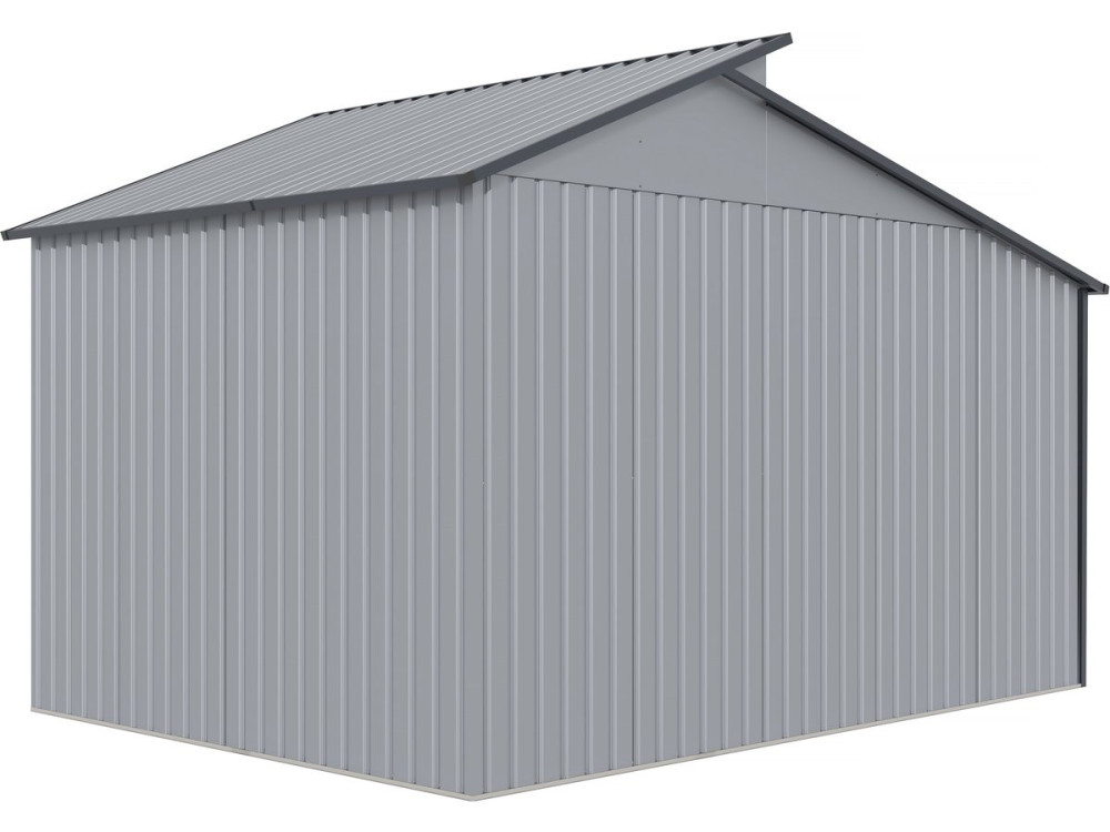 Metallgerätehaus mit Pergola "Madras" - 9.12 M² - 355 x 257 x 237 cm - Grau