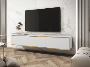 Hänge-TV-Möbel 175 x 30 x 32 cm "Jose" - Weiß 2