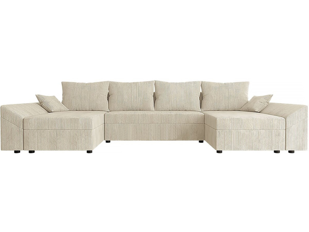 Panorama-Sofa "Dante U" aus Cord - 5-Sitzer - Beige