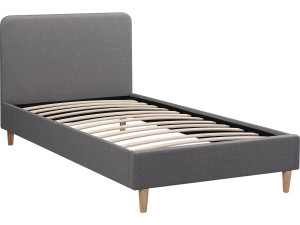 Stoff-Einzelbett "Louise" 90 x 190 cm - Grau
