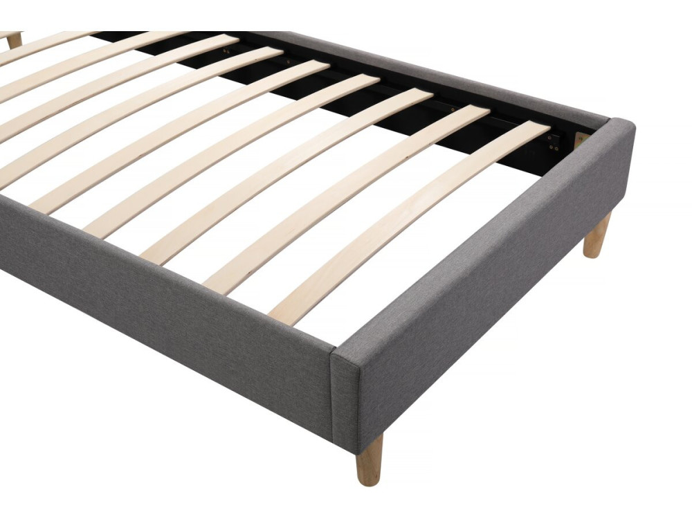 Stoff-Einzelbett "Louise" 90 x 190 cm - Grau