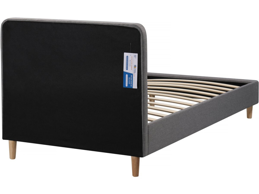 Stoff-Einzelbett "Louise" 90 x 190 cm - Grau