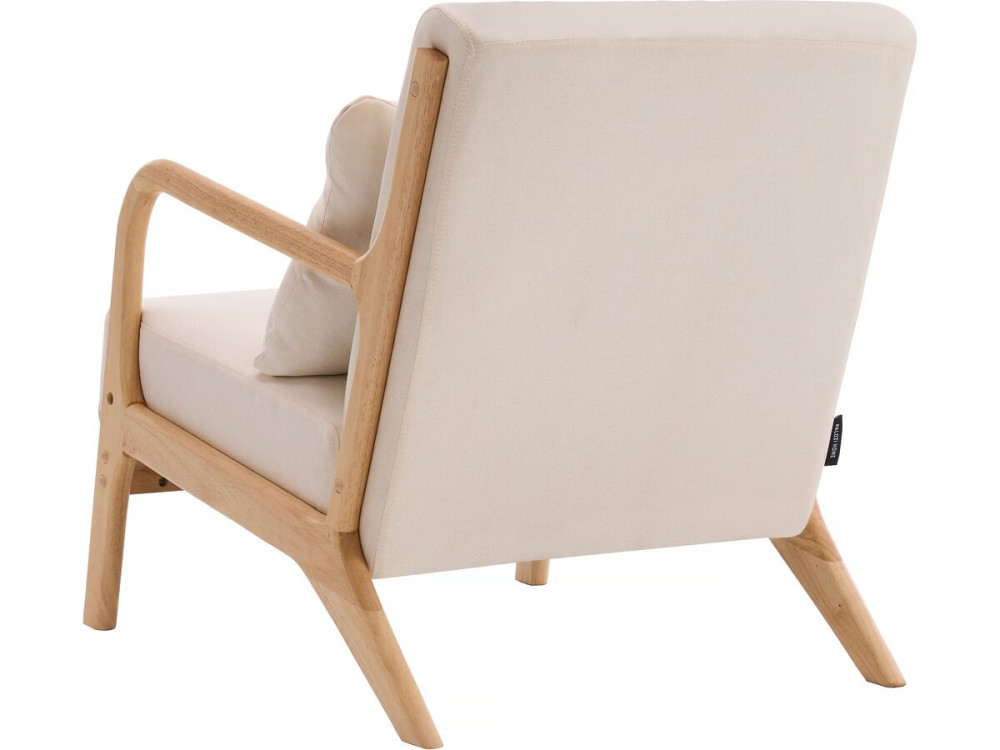 Sessel "Clinton" aus Holz im skandinavischen Stil - Beige