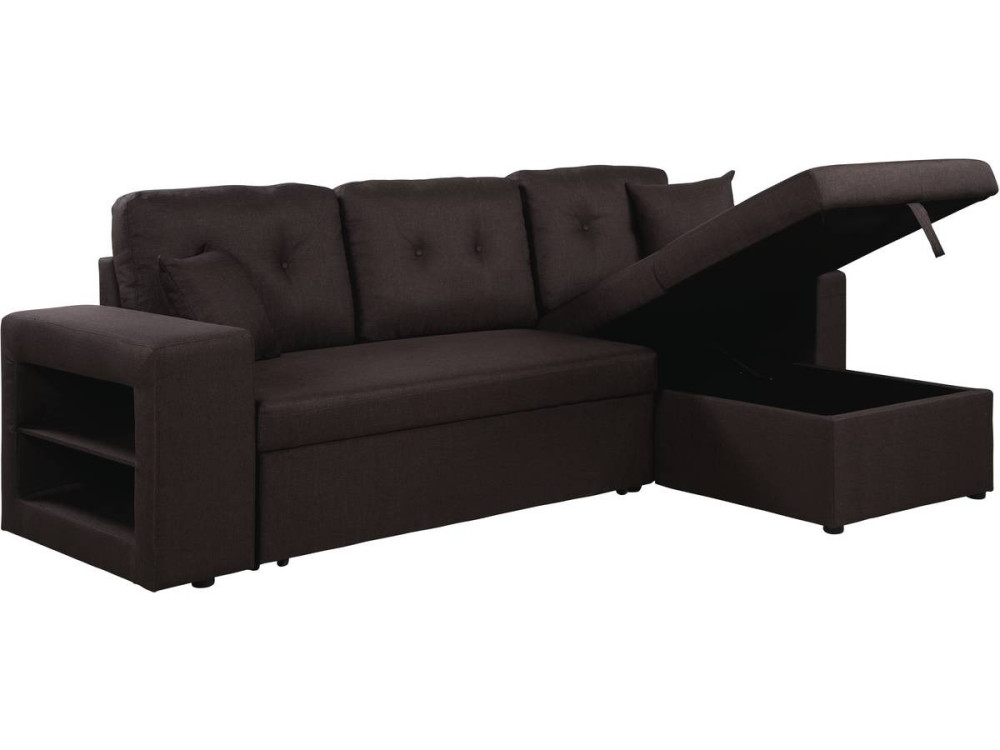 Umkehrbares Ecksofa mit Schlaffunktion "Axel" -  3 Sitze - Braun