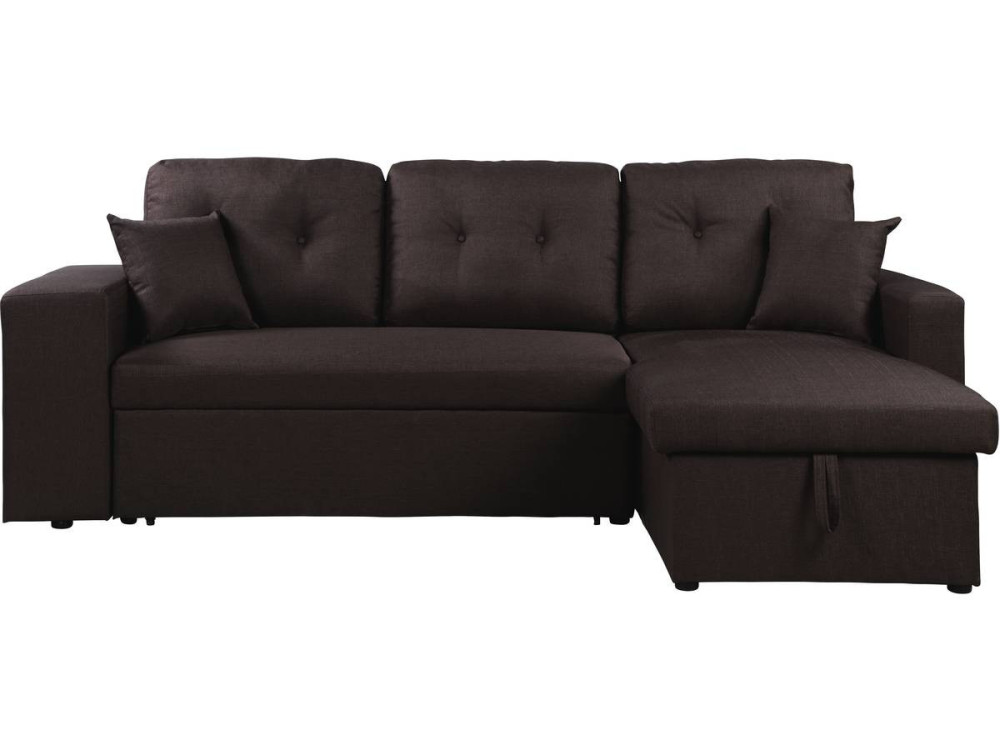 Umkehrbares Ecksofa mit Schlaffunktion "Axel" -  3 Sitze - Braun