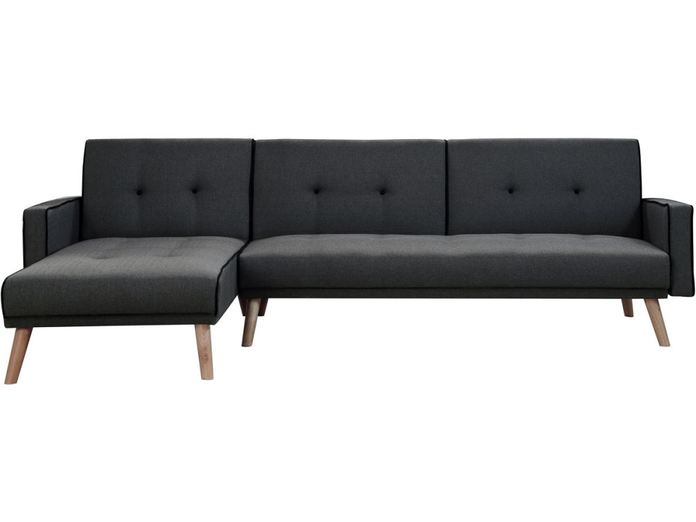 Ecksofa , Konvertirbar " Jules " 3 Sitzer  - Dunkel Grau