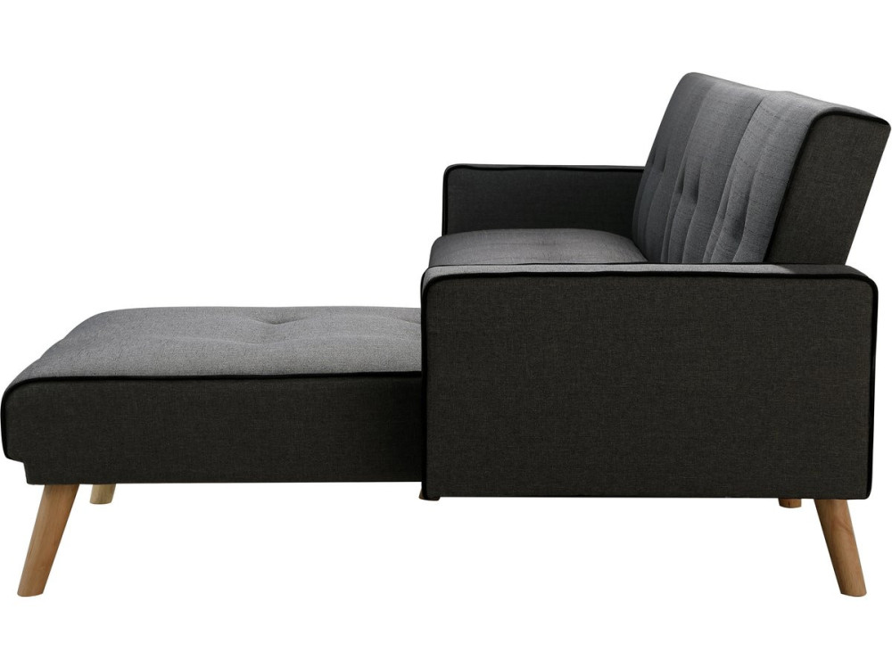 Ecksofa , Konvertirbar " Jules " 3 Sitzer  - Dunkel Grau