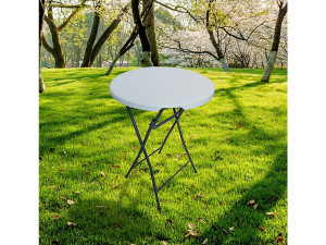 Table haute pliante en plastique Ø 80 cm "Lili" - blanc 2
