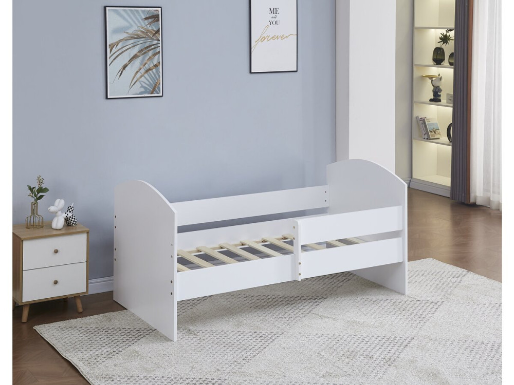 Kinderbett mit Bettgitter "Victoria" - Holz - Weiß - 80 x 160 cm